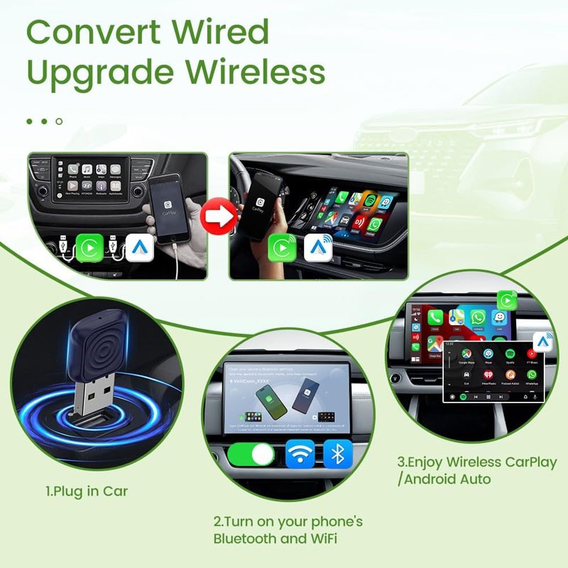 Carlinkit Mini Ultra Wireless CarPlay and Android Auto Adapter Bluetooth-36445