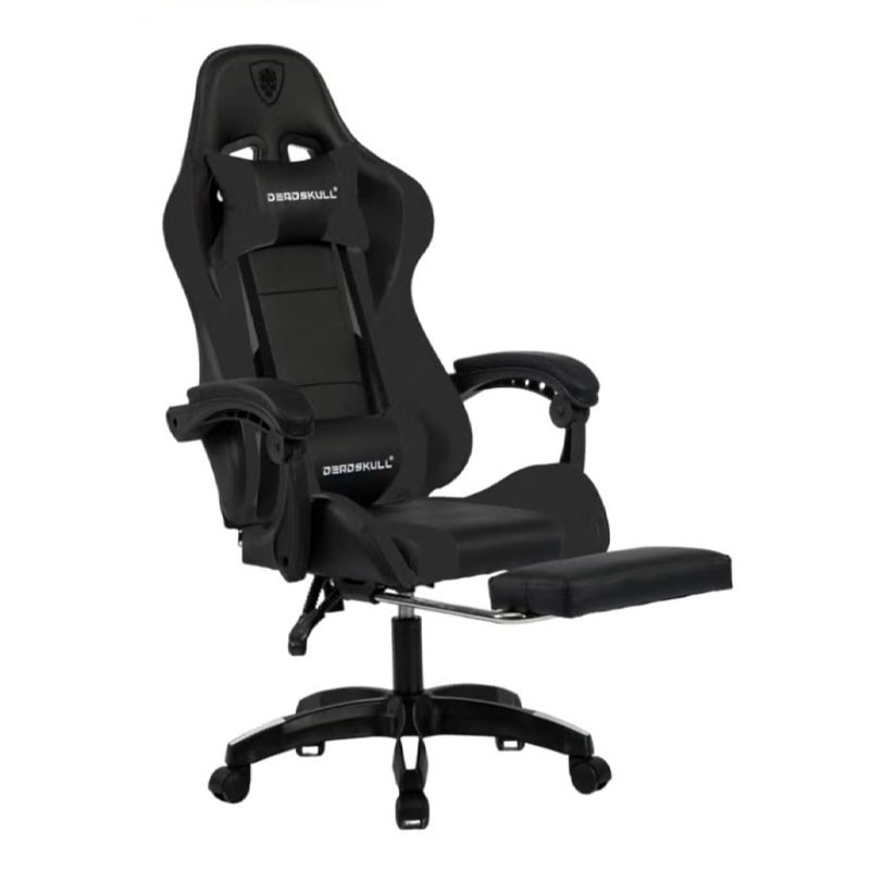 Deadskull, Computer Chair, Gaming Chair With Footrest And Headrest, Black-28830