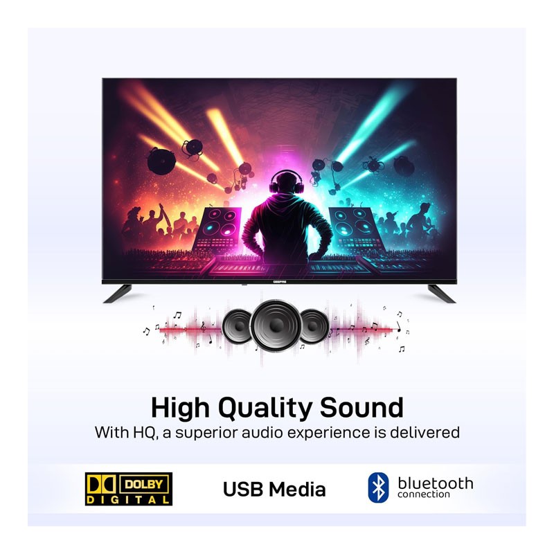Geepas, Google TV, Dolby Audio, Built In Chromecast, Remote Control, HDMI And USB Ports, Licensed Contents And Pre Installed Apps, WiFi And Screen Sharing, 55 Inch Smart Ultra HD LED TV, GLED5506SGXHD-33571