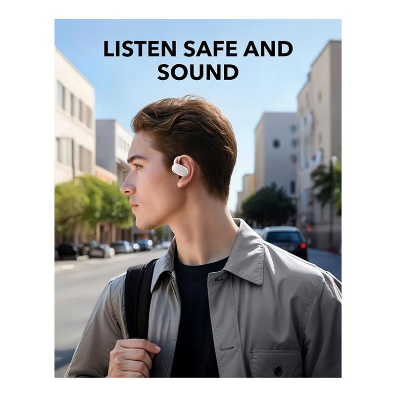 Anker Soundcore V20i, Adjustable Ear Hooks, Ultra Comfort, Snug Fit, Powerful Sound, Clear Calls, IP55, LED Lights, 36H Playtime, Multipoint Connection, Wireless Bluetooth Earbuds, White, A3876H21-29165