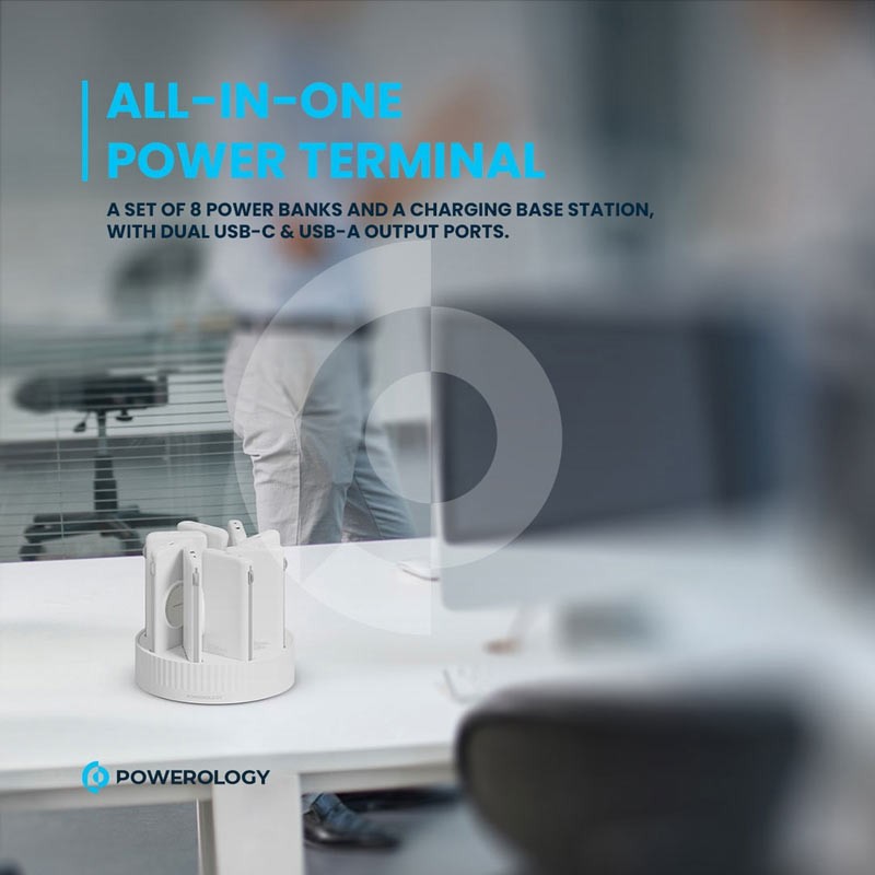 Powerology 8in1 Station 10000mAh PD 120W QC Wireless Power, Bank-35769