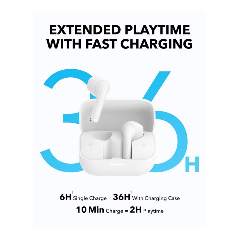Anker Soundcore K20i, 36H Playtime, Fast Charge, Clear Sound, Comfortable Fit, ENC 2 Mic Clear Calls, Custom EQ, IPX5, App Control, Wireless Bluetooth In Ear Earbuds, A3994H21-29063