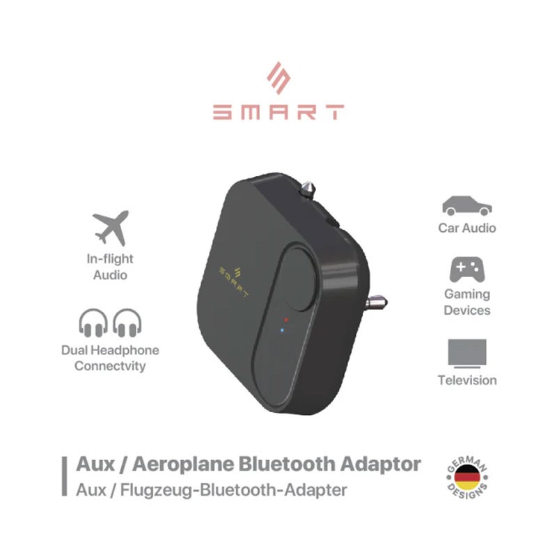 Smartix, 240mAh Battery Capacity, Bluetooth/Aux Aeroplane Adapter-33929