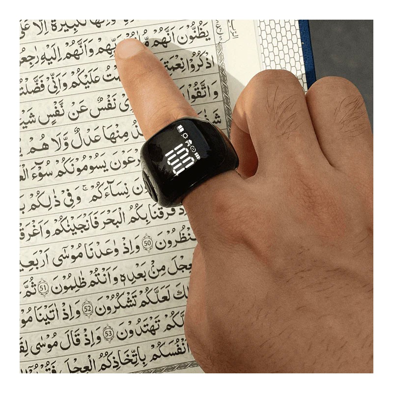 Digital Azan Alarm Clock Counter Tasbeeh Tasbih Zikr Ring-32302