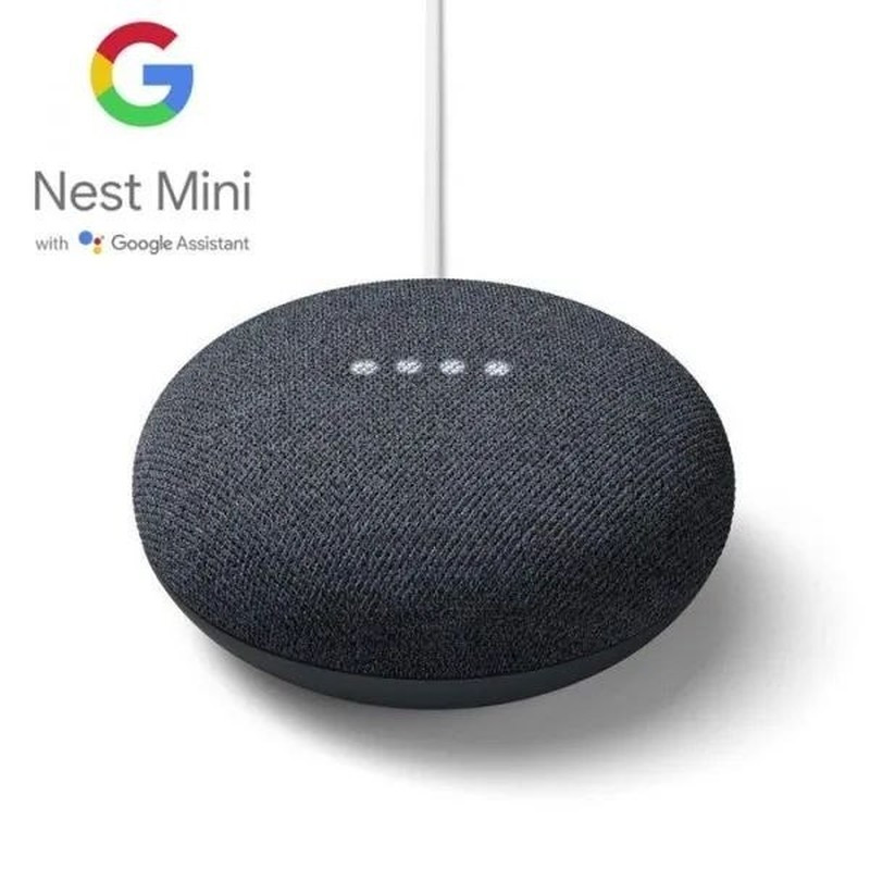 Google Nest Mini Smart Speaker, Voice Control, Charcoal, Nest Mini 2nd Generation-37638