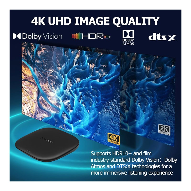 Xiaomi TV Box S 3rd Gen, 4K UHD, Google TV, 32GB Memory, Dolby Vision And Atmos, WiFi 6, HDMI 2.1, Fast Streaming-35113