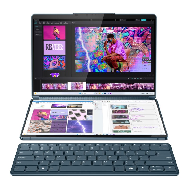 Lenovo Yoga Book 9 13IMU9, 83FF000KAX, Intel Core Ultra 7 155U, 16GB RAM, 1TB SSD, 5.0MP Camera, 2X13.3 Inch 2.8K OLED 60Hz Touch Display, Windows 11 Home, Tidal Teal, 2 In 1 Laptop-21305