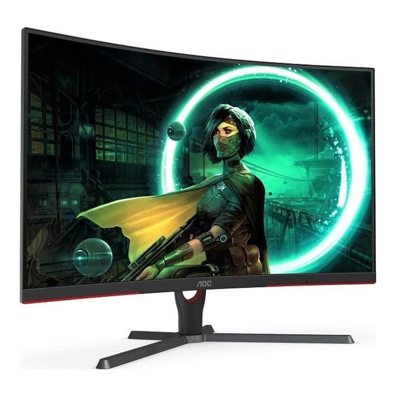 AOC G3 Series, 1920×1080 Resolution, 165Hz, 1ms Response Time, Adaptive Sync Anti Tearing Technology, HDR Mode, 31.5 Inch 1000R FHD Curved Gaming Monitor, C32G3E -28353