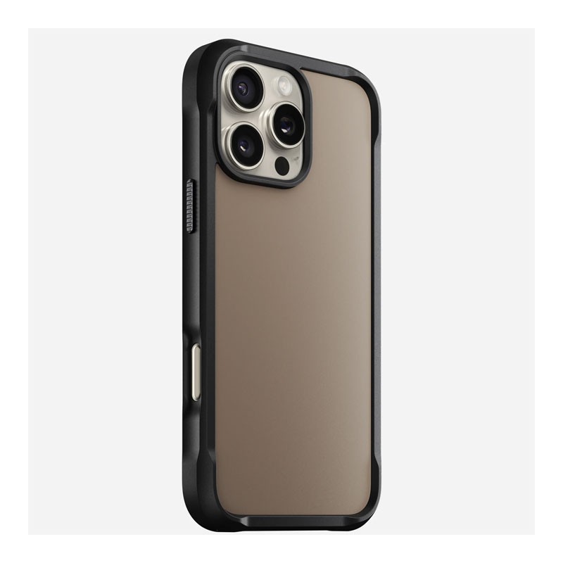 Nomad Rugged Case, 15ft Drop Protection, MagSafe And Wireless Charging Compatible, Anodized Aluminum Buttons, Protective Phone Case For iPhone 16 Pro, Desert-34273
