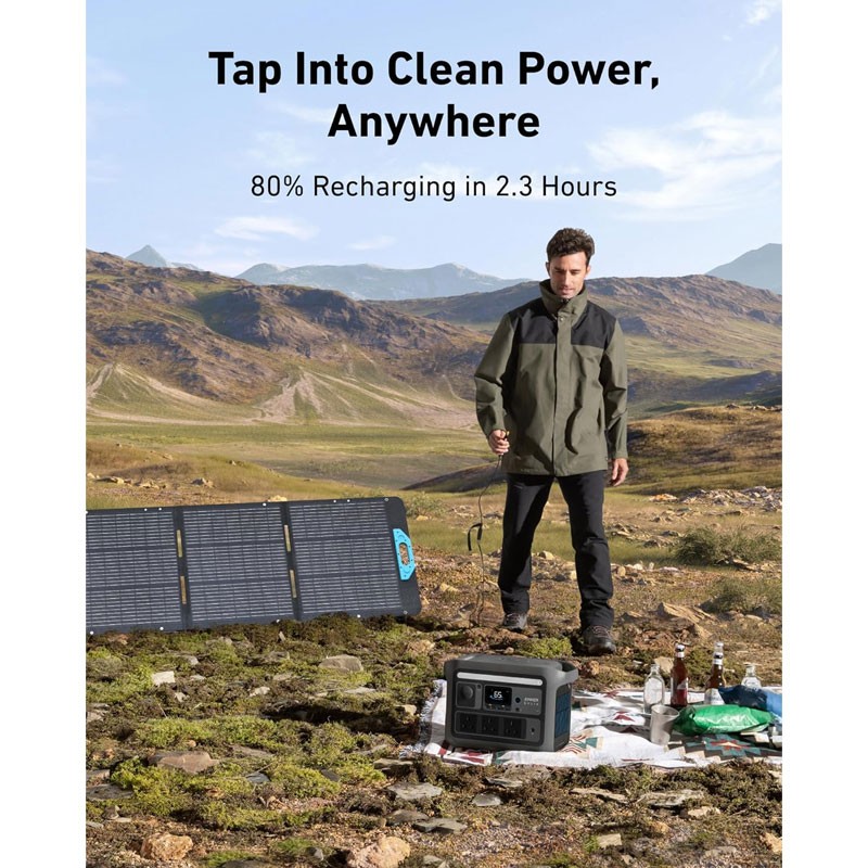 Anker SOLIX C800 Portable Power Station, 768Wh LFP Battery, 1200W Output, Camping Light System, Smart App Control – A1755311-36554