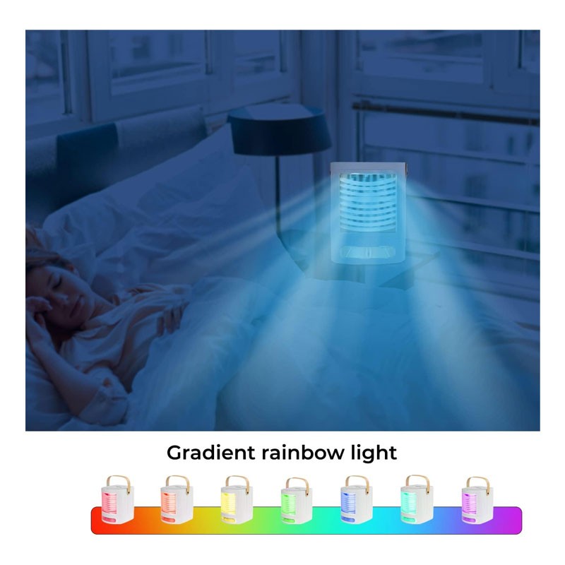 Geepas, 4 In 1 Personal Mobile Mini Air Conditioner, Fan, Humidifier With Multicolour LED Lights, 3 Speed Air Cooling Fan With USB, Desktop Cooling Fan, Portable Air Cooler, GAC16018UK-28701