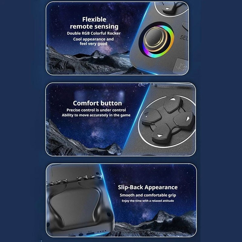 J36 Ultra Handheld Android for Retro Emulation, 6 Inch Screen, Dual Analog, Black-36318