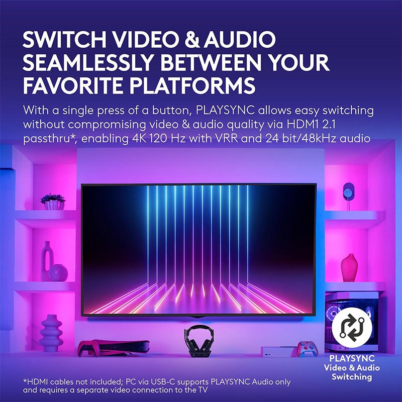 Logitech Astro A50 X, 24 Hours Playtime, Dolby Atmos, Lightspeed Bluetooth Wireless Gaming Headset With Base Station For Xbox PlayStation PC And Mac, Black-35748