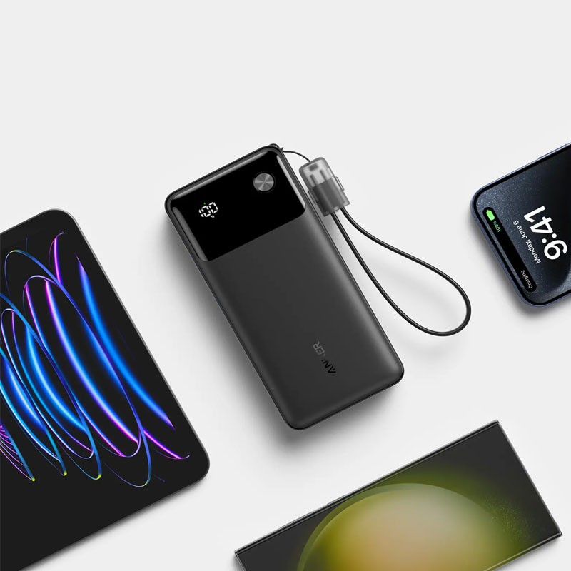 Anker Powercore 20000mAh 30W Portable Power Bank Charger With USB C Cable Lanyard, A1384H11-29014
