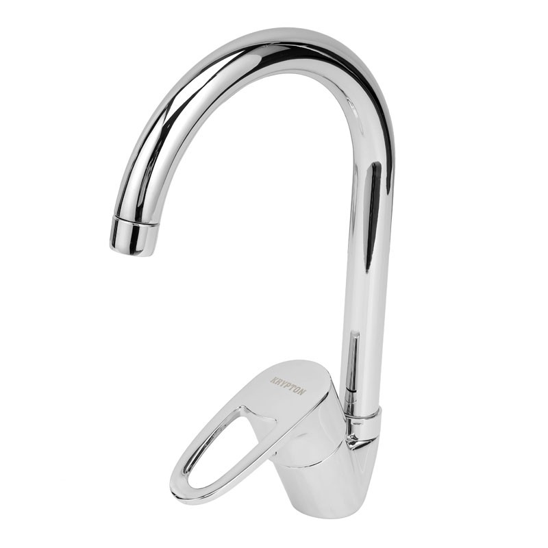 Krypton, High Quality Material In Chrome Color, Durable 40MM Ceramic Disc Cartridge, Leak Proof, Solid Handle And 360 Degree Swiveling Spout, Alpha Series Single Lever Kitchen Mixer, KNSW6406-32598