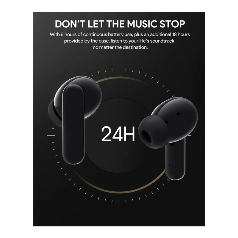 Aukey, IPX5 Waterproof, Up To 6 Hours Battery Life, 10mm Driver, Heavy Bass, TWS True Wireless Bluetooth Earbuds With ANC Active Noise Cancellation, Black, EP-M1NC-29775