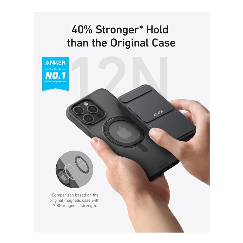 Anker, Anti Slip And Drop Proof Protective Cover With 360 Degree Ring Stand, Compatible With MagSafe, Magnetic Phone Case For iPhone 16 Pro Max, A90H1H0C-29245