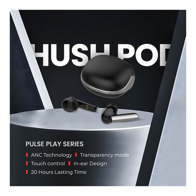 Exact HushPod Noise Cancelling Earphone, 6.5 Hours Play Time, Wireless Bluetooth Earbuds, EX1071-31292