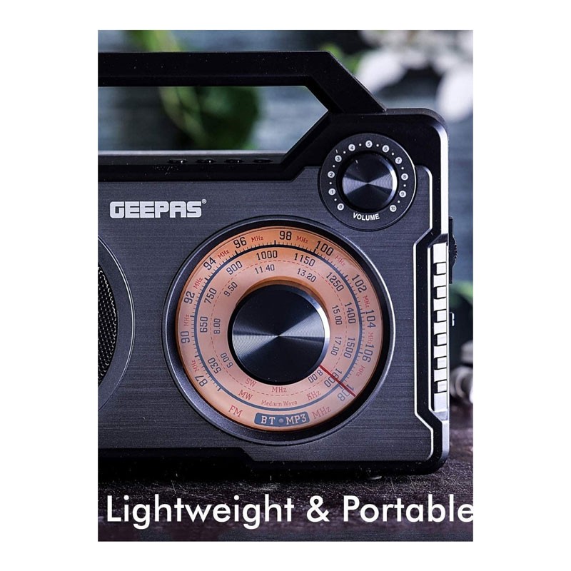Geepas, TF/SD Card Support, Aux In, Bluetooth Portable Radio With USB Port, GR13013-33861