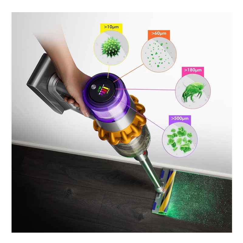Dyson V15 Cartridge Detect Intelligent Cord Free Vacuum Cleaner, Yellow, Nickel-28941