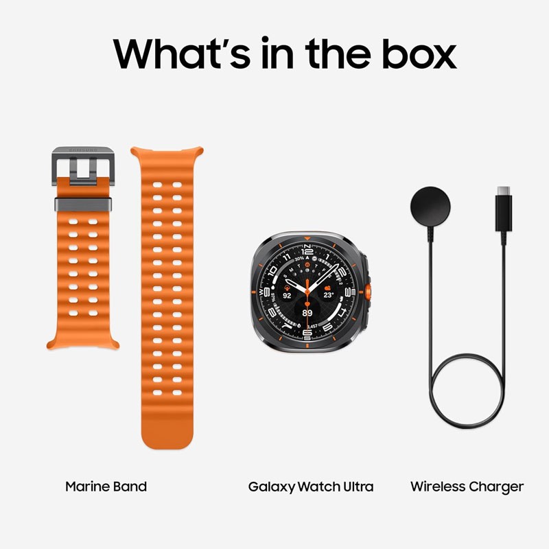 Samsung Galaxy Watch Ultra LTE, Upto 100h battery, 3nm Processor, Dual GPS, Sapphire Glass And Titanium, IP68, BP And ECG Monitor, 47mm Smart Watch-15352