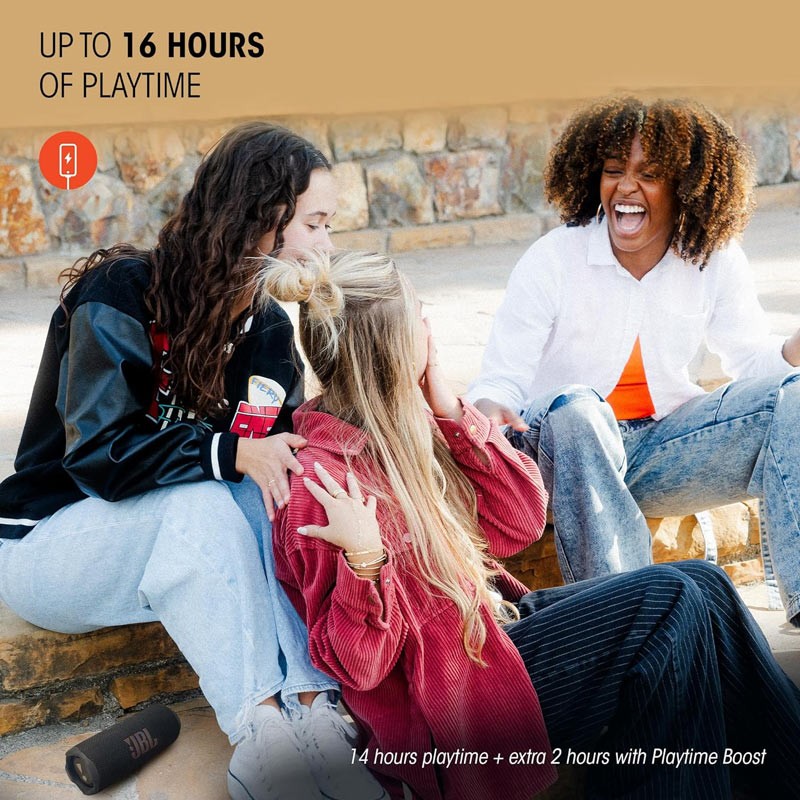 JBL Flip 7 Portable Waterproof and Drop-Proof Speaker, Bold Pro Sound with AI Sound Boost, 16Hrs of Playtime, and PushLock System with Interchangeable Accessories Black-36130