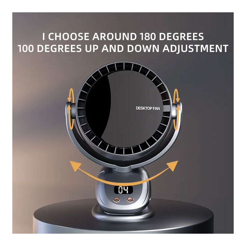 Portable Smart Fan Overheating Protection 6 Seed Control Smart Oscillating Head Brushless Desktop Fan-34435