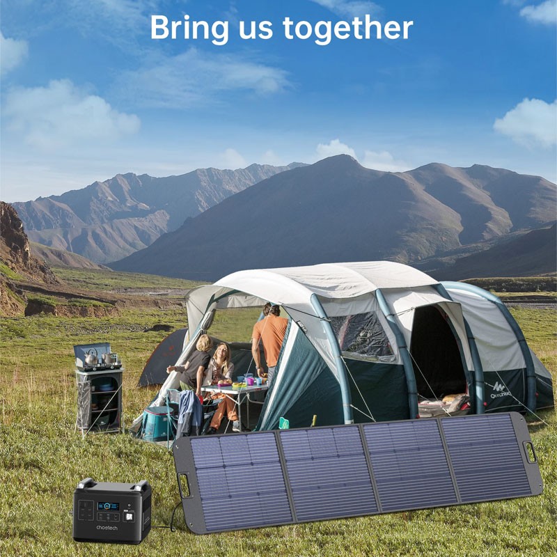 Choetech 200W foldable solar panel charger portable for outdoor and camping use-36596