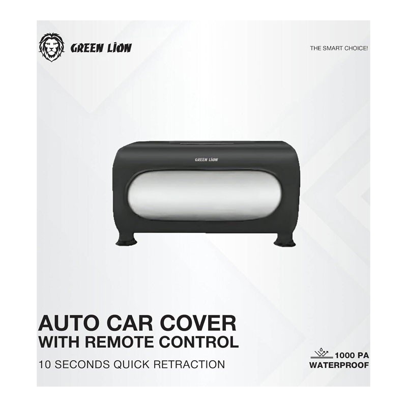 Green Lion, Quick 10s Retraction, 1000 PA Waterproof, 20 Retractions Per Charge, Universal Fit For Hatchback, Sedan, SUV, Strong Suction Cups, Auto Car Cover With Remote Control-33944