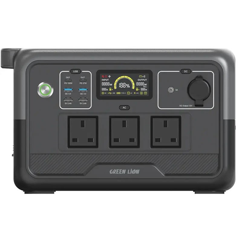 Green Lion PGX800 Portable Power Station 768Wh 800W with Choetech 200W Foldable Solar Panel Portable Power Combo-38147