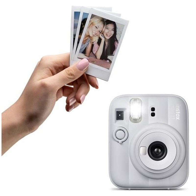 Fujifilm Instax Mini 13 Instant Camera, Automatic Flash, Instant 62x46mm Prints, Clay White-36856