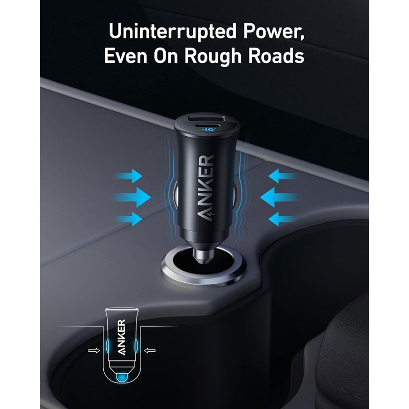 Anker Car Charger Combo USB C to Lightning Cable Braided White with 30W Car Charger-36415