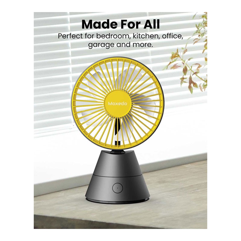 Moxedo Mini Portable Fan Desktop 5 Blade 3 Speed USB Rechargeable Battery With Fragrance Pad, Black, MX-DF014-34095