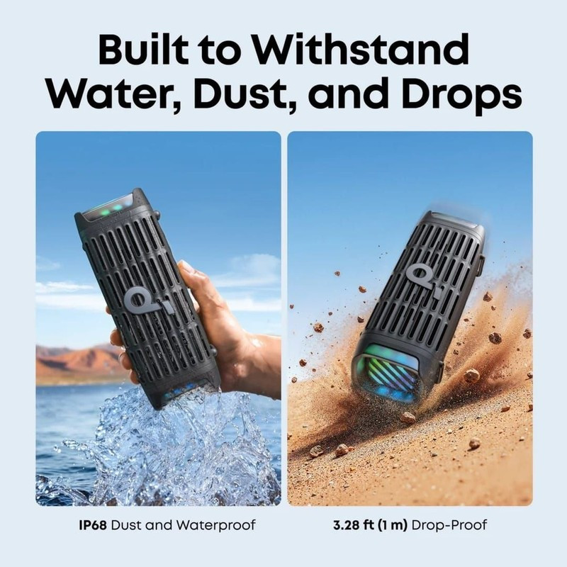 Anker Soundcore Boom 3i Premium Portable Speaker with Massive Bass, Waterproof Design, Black, D5100010-36823
