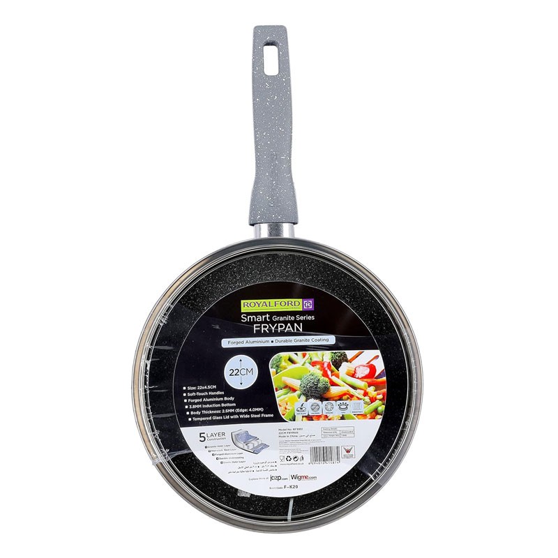 Royalford 22CM Granite Coated Smart Frypan And Lid -10976