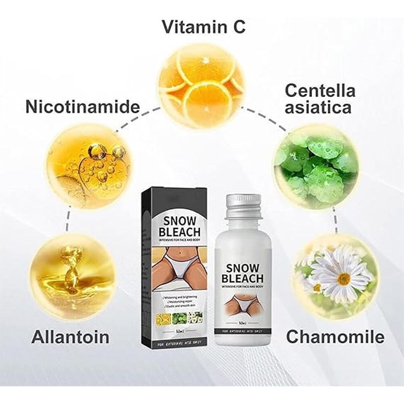 Snow Bleach Cream 30ml for Private Part Underarm Whitening, Bleach Cream for Skin Lightening Face and Body, Dark Spot Corrector Cream Body Care Brightening Cream for Inner Thigh-36247