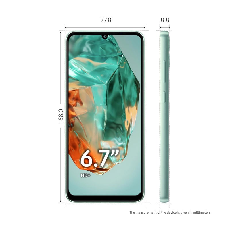 Samsung Galaxy M05, 4GB RAM, 64GB Storage, 50MP Dual Camera, 6.7 Inch HD Plus Display, 5000mAh Battery, 25W Fast Charging, Dual SIM, Android Smartphone, Mint Green-30506