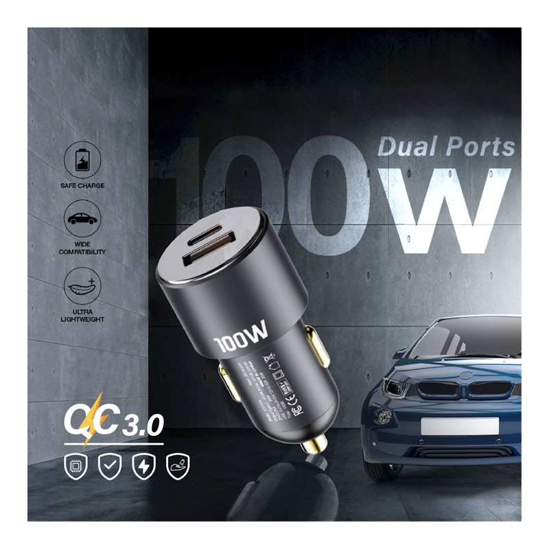 Exact 100W Car Fast Charger Adaptor, EX1104-31280