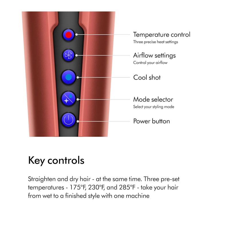 Dyson HT01 Airstrait Straightener, Bright Nickel, Rich Copper-28893