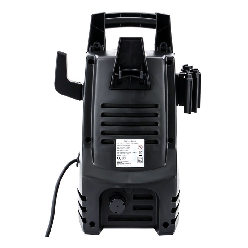 Geepas, Carbon Brush Motor, 1400W, 6.5 L/min Maximum Flow, Includes Spray Gun With Adjustable Nozzle, 5M Cord And Hose, Removing All Type Dust Mud Dirt, 110bar High Pressure Washer, GPW1411EL-240-33853