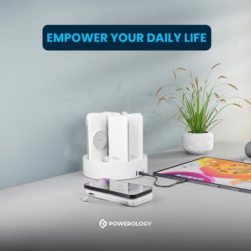 Powerology 8in1 Station 10000mAh PD 120W QC Wireless Power, Bank-35768
