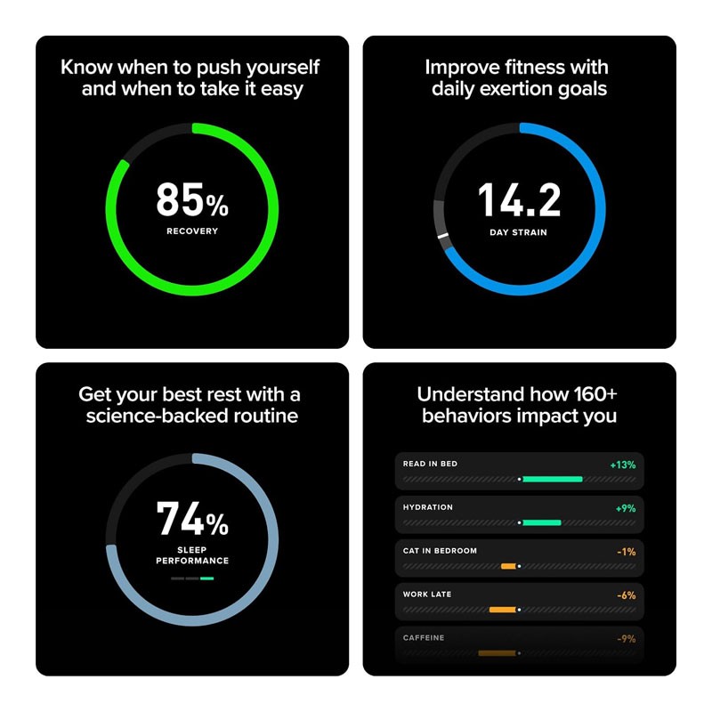 Whoop Life, 12 Month Membership, MG Device, Blood Pressure Insights, Activity Tracking, ECG Software, 14 Plus Days Battery Life, Health And Fitness Tracker -35276