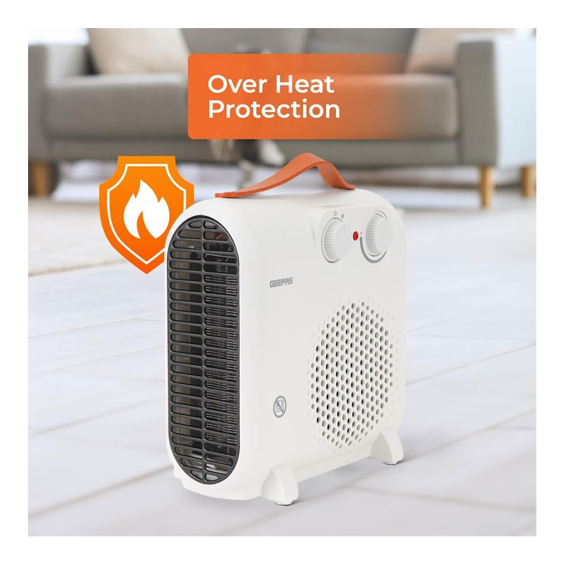 Geepas, Fan With 3 Modes, Cool, Warm, Hot, 2 Powers, 1000W And 2000W, Safety Fuse, 2000W Fan Heater With Adjustable Thermostat, GFH28547-29663