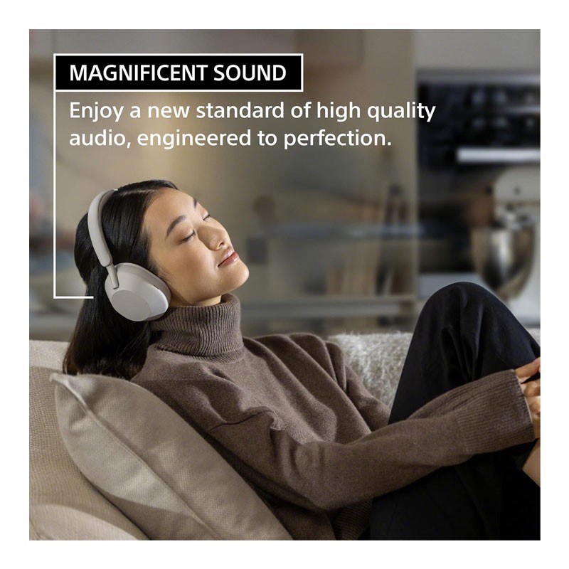 Sony WH-1000XM5, Up To 40 Hours Battery, Carrying Case, Best Active Noise Cancelling Wireless Bluetooth Over Ear Headphones With Mic For Clear Calling, White-30332