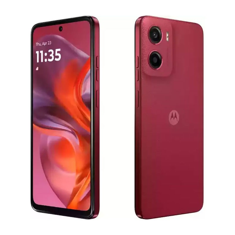 Motorola Moto G05, 4GB RAM, 256GB Storage, 6.67 Inch 90Hz Punch Hole Display, 50MP Rear Main Camera, Dolby Atmos, Dual SIM, Vegan Leather Frame, IP52, 5200mAh Battery, 18W Charging, Android Smartphone, Plum Red-30810