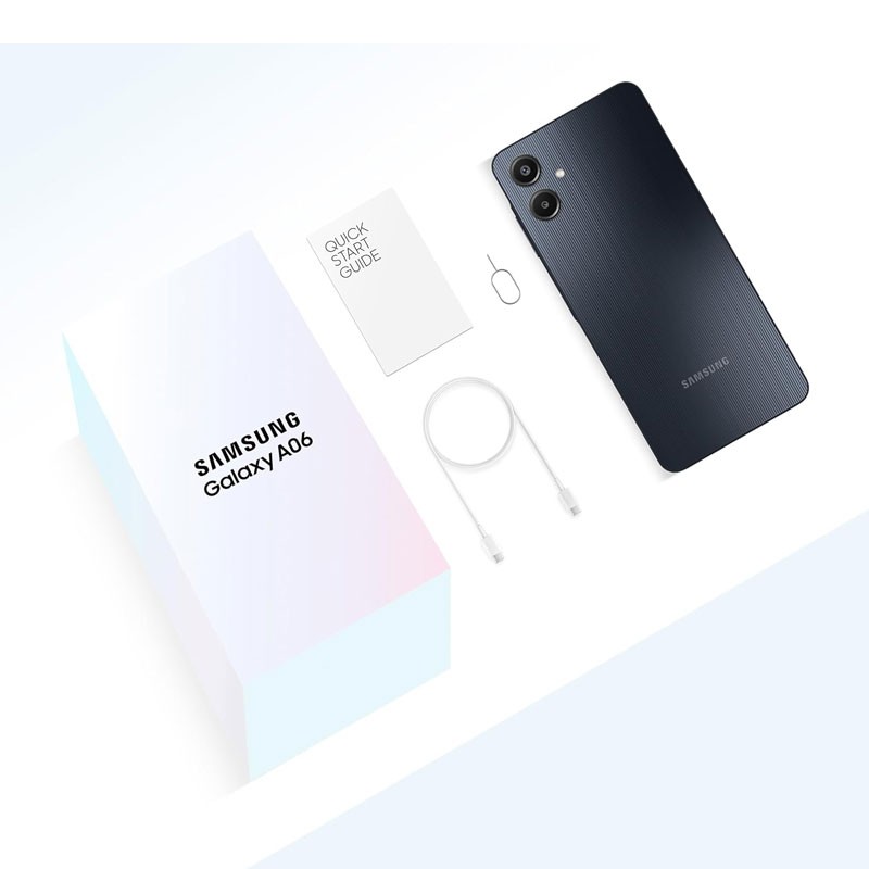 Samsung Galaxy A06, 4GB RAM, 128GB Storage, 6.7 Inch HD Plus Display, 50MP Camera, 5000mAh Battery, Fingerprint Sensor, Dual SIM, Android Smartphone, Black-30521
