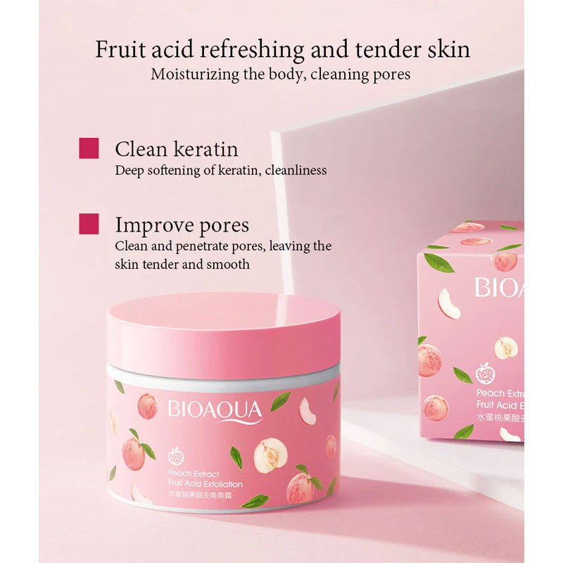 2 Pcs Bioaqua Honey Peach Exfoliating Cream combo-3600