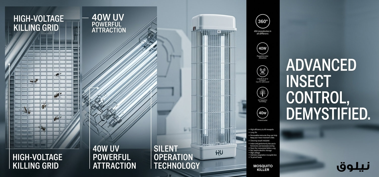 HU 40W Electric Mosquito Killer front view showing protective outer mesh