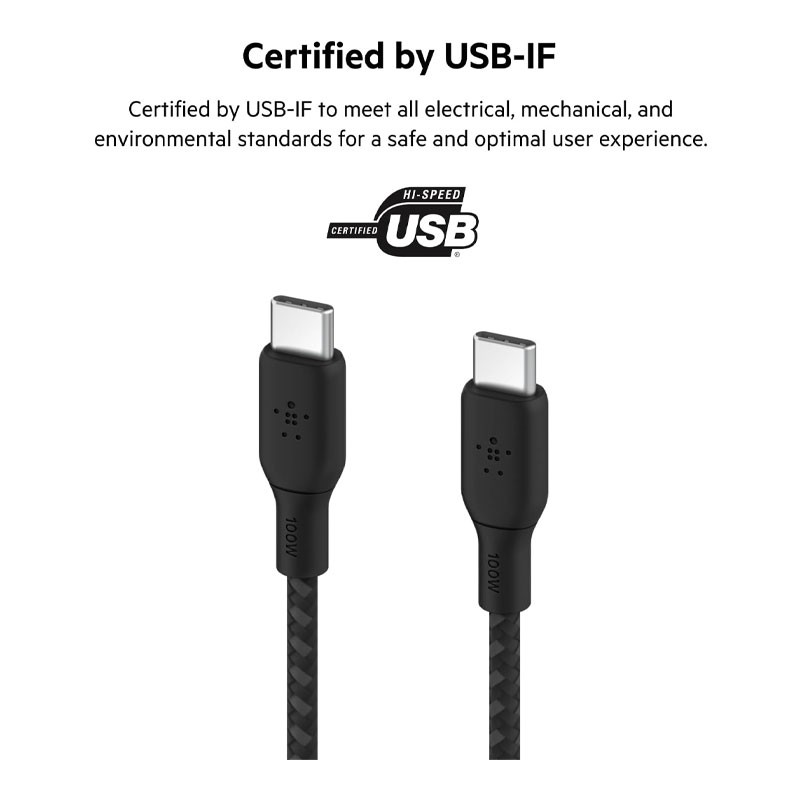 Belkin Boost Charge 100W Power Delivery 3M USB C To USB C Fast Charging Cable -35049