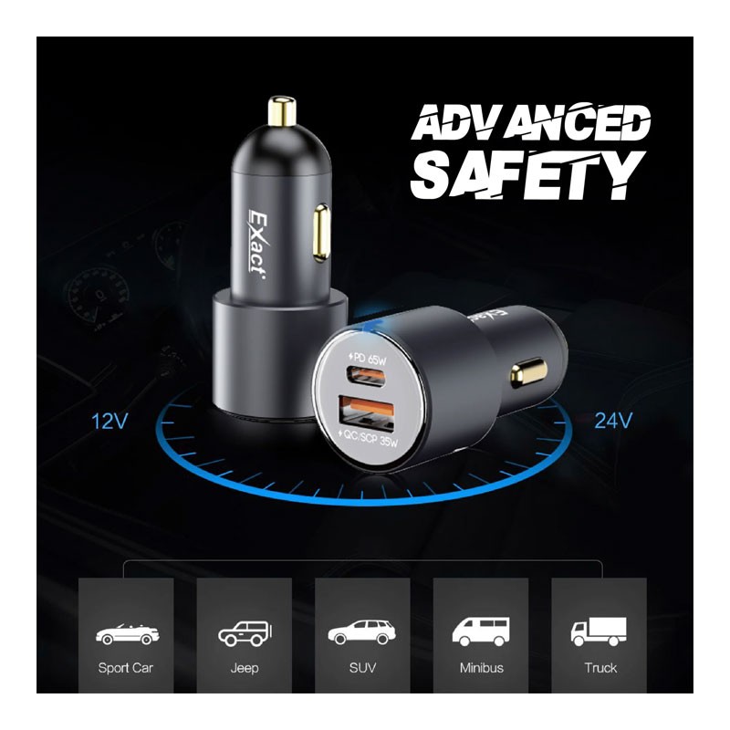 Exact 100W Car Fast Charger Adaptor, EX1104-31281
